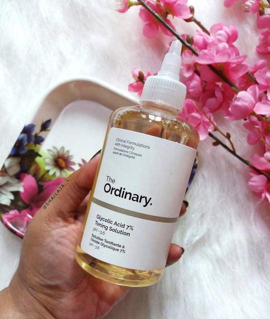 Pack Of 3 The Ordinary Glycolic Acid (240ml) + The Ordinary Skin Brightening Niacinamide 10% Zinc 1% serum (30ml) + Glow Natural Glutathione Alpha Arbutin Skin Brightening Cream (50g)